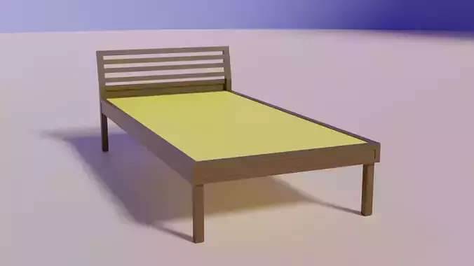 bed with iron legs and the wooden base