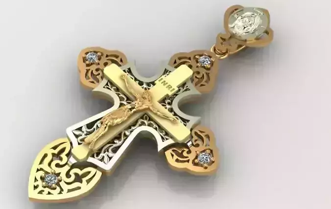  Chest Cross with Crucifix and Guardian Angel  203