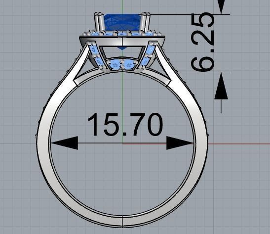 201 Ring with a large stone 3D print model_3