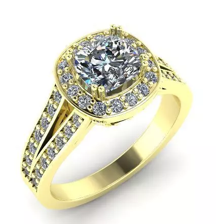 201 Ring with a large stone 3D print model_0