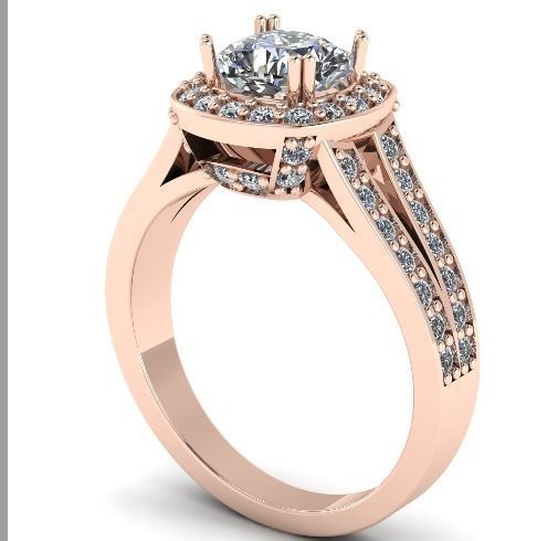 201 Ring with a large stone 3D print model_1