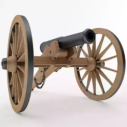 Napoleon Model 1841 6 pounder Field Gun 3D model