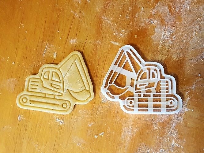 Excavator cookie cutter 3D print model