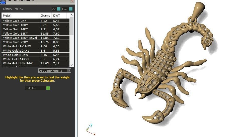 Bendant scorpion 171 3D print model_4