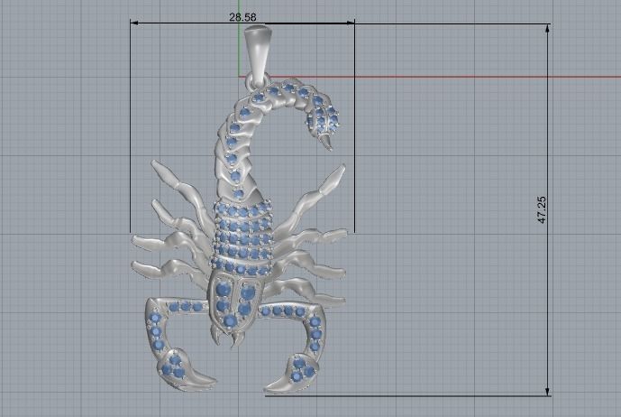 Bendant scorpion 171 3D print model_5