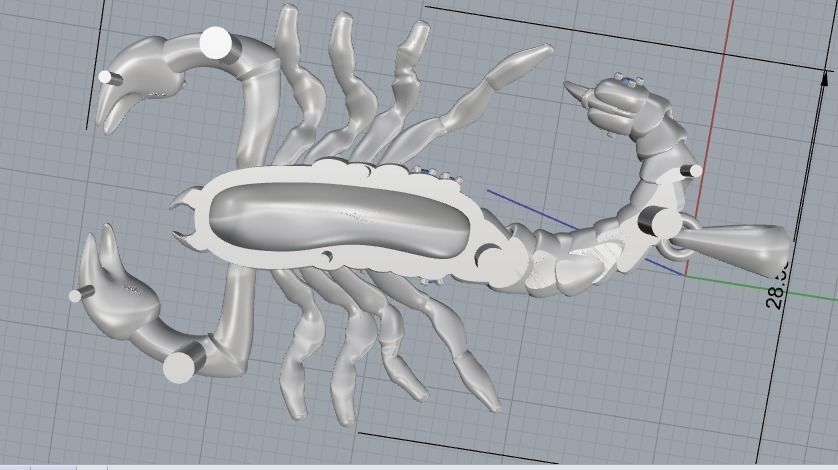 Bendant scorpion 171 3D print model_7
