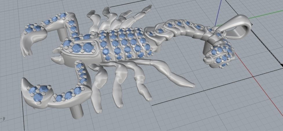 Bendant scorpion 171 3D print model_6