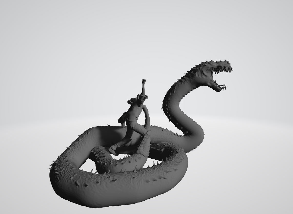 Salazar Slytherin summoning Basilisk 3D print model_10