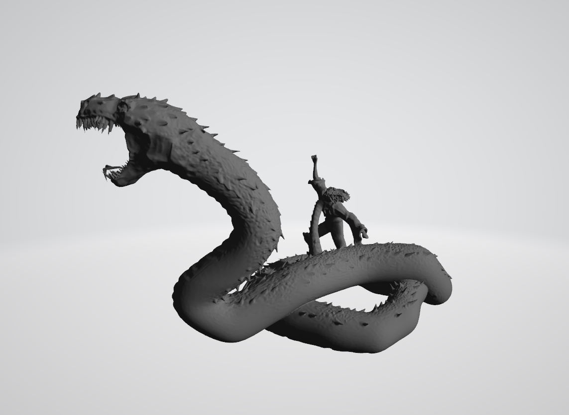 Salazar Slytherin summoning Basilisk 3D print model_5