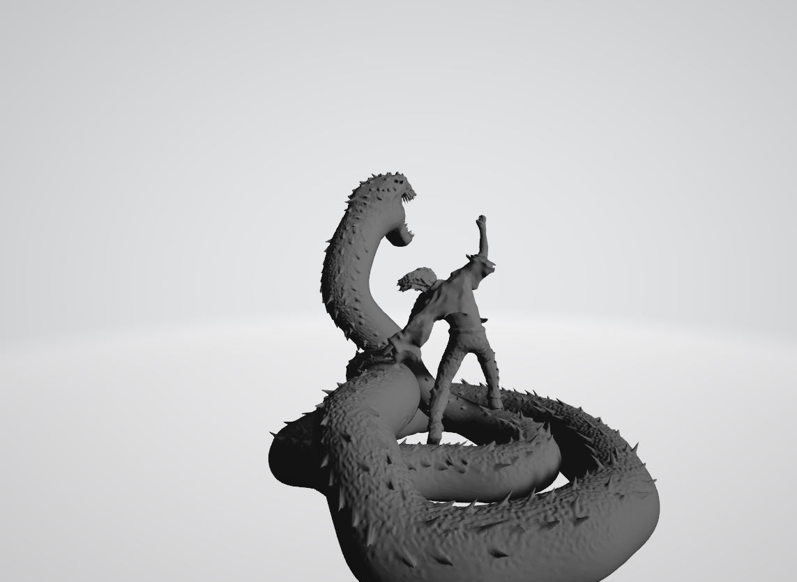 Salazar Slytherin summoning Basilisk 3D print model_8
