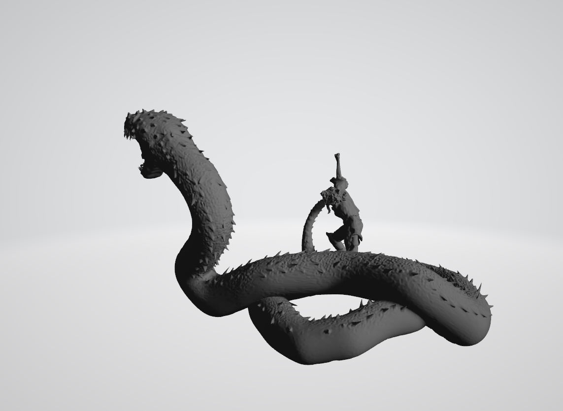 Salazar Slytherin summoning Basilisk 3D print model_6