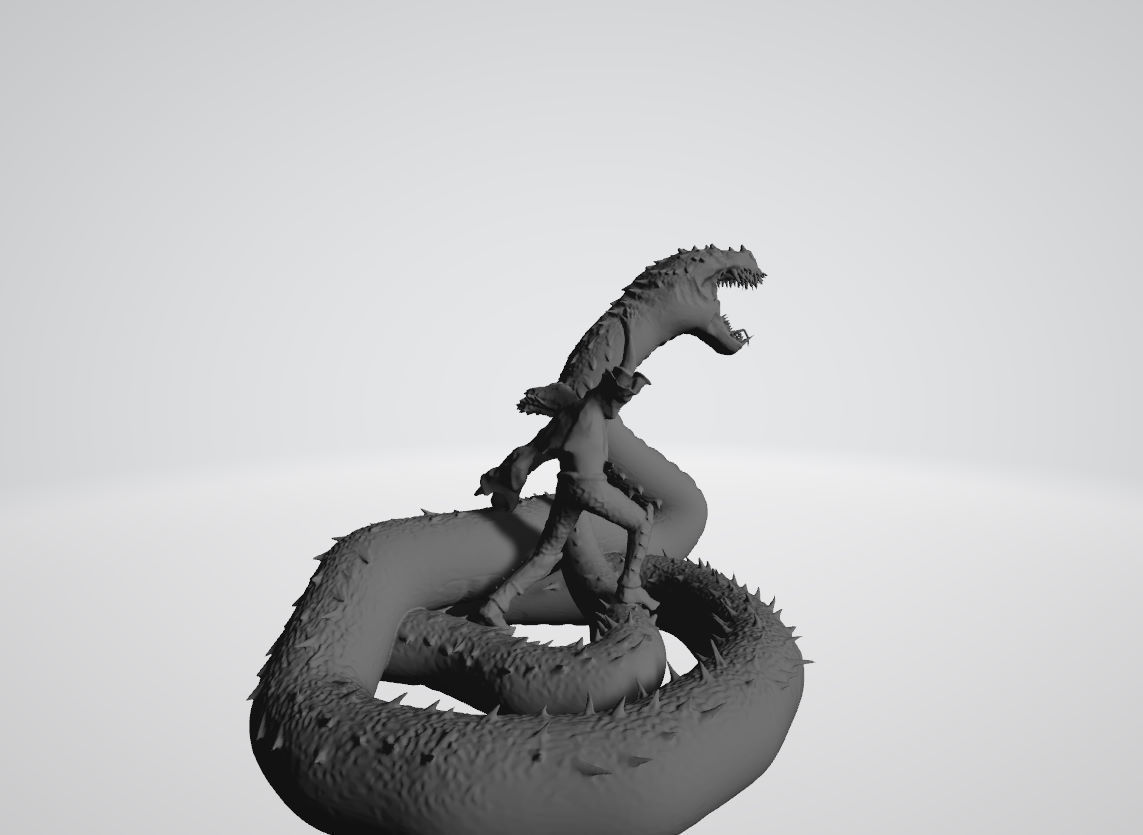 Salazar Slytherin summoning Basilisk 3D print model_9