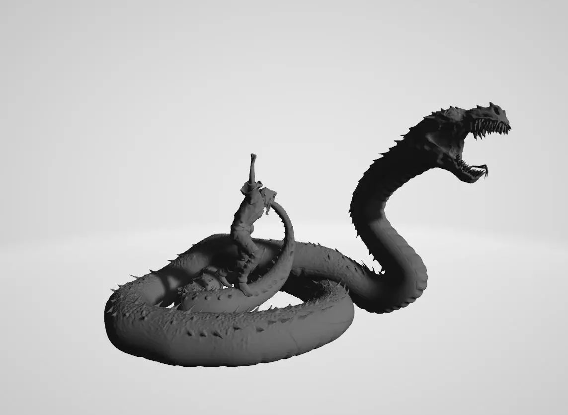 Salazar Slytherin summoning Basilisk 3D print model_0