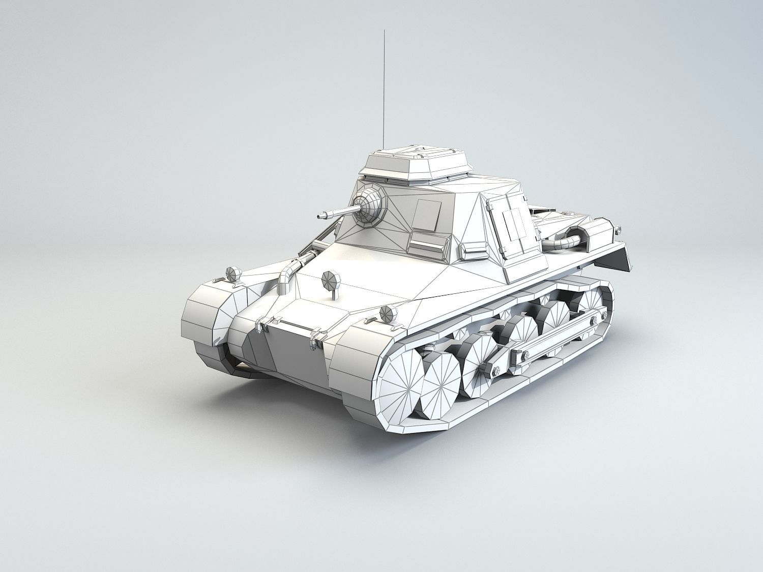 Low Poly  SdKfz 265 Panzerbefehlswagen I A Late Low-poly 3D model_4