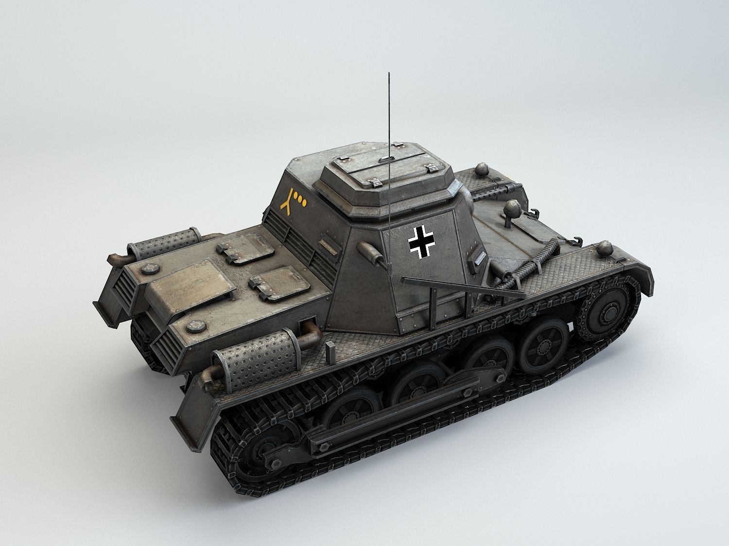 Low Poly  SdKfz 265 Panzerbefehlswagen I A Late Low-poly 3D model_1