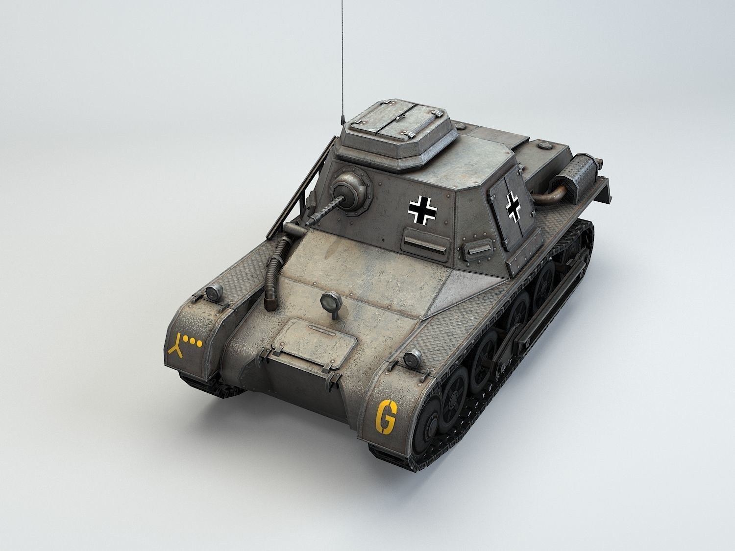 Low Poly  SdKfz 265 Panzerbefehlswagen I A Late Low-poly 3D model_2