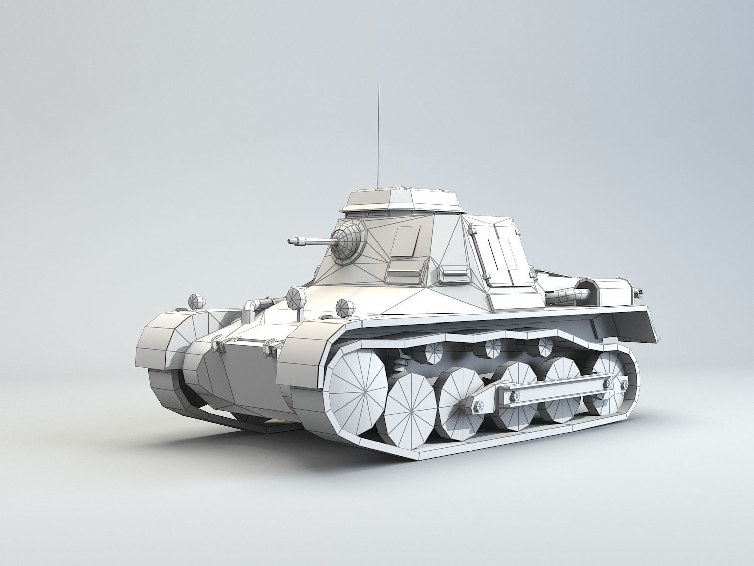 Low Poly  SdKfz 265 Panzerbefehlswagen I A Late Low-poly 3D model_11