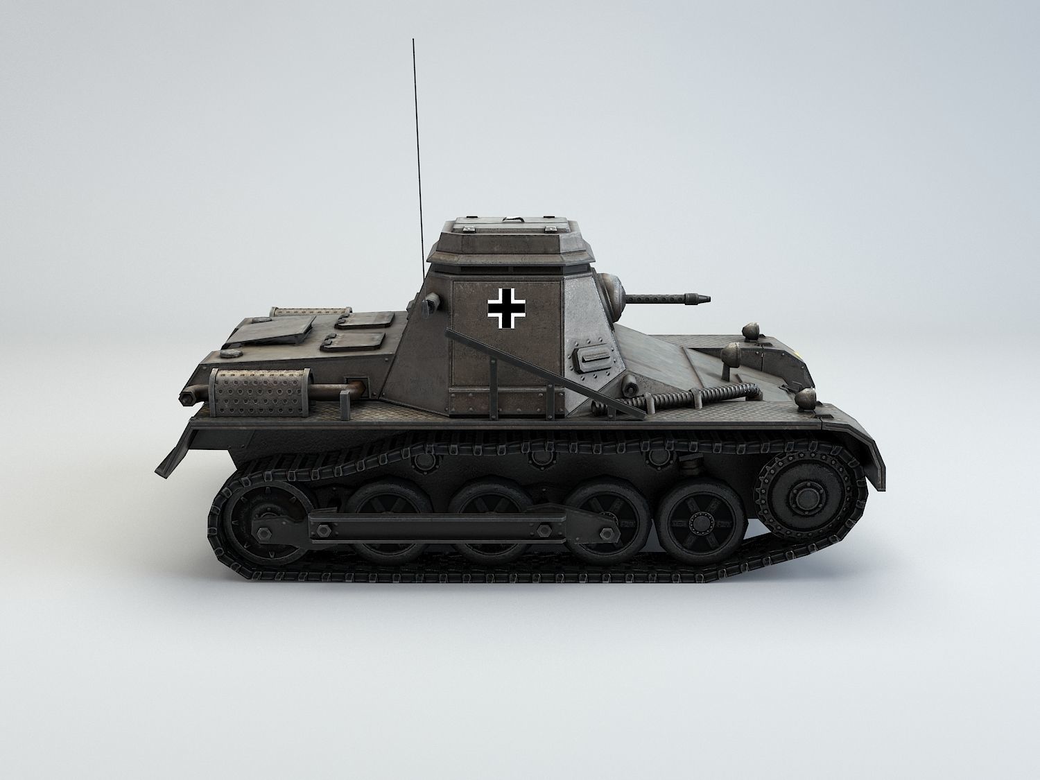 Low Poly  SdKfz 265 Panzerbefehlswagen I A Late Low-poly 3D model_9