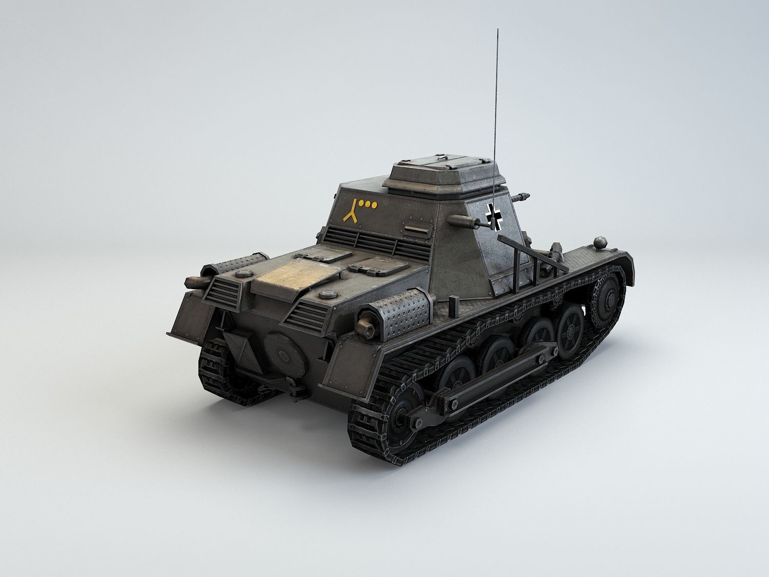 Low Poly  SdKfz 265 Panzerbefehlswagen I A Late Low-poly 3D model_7