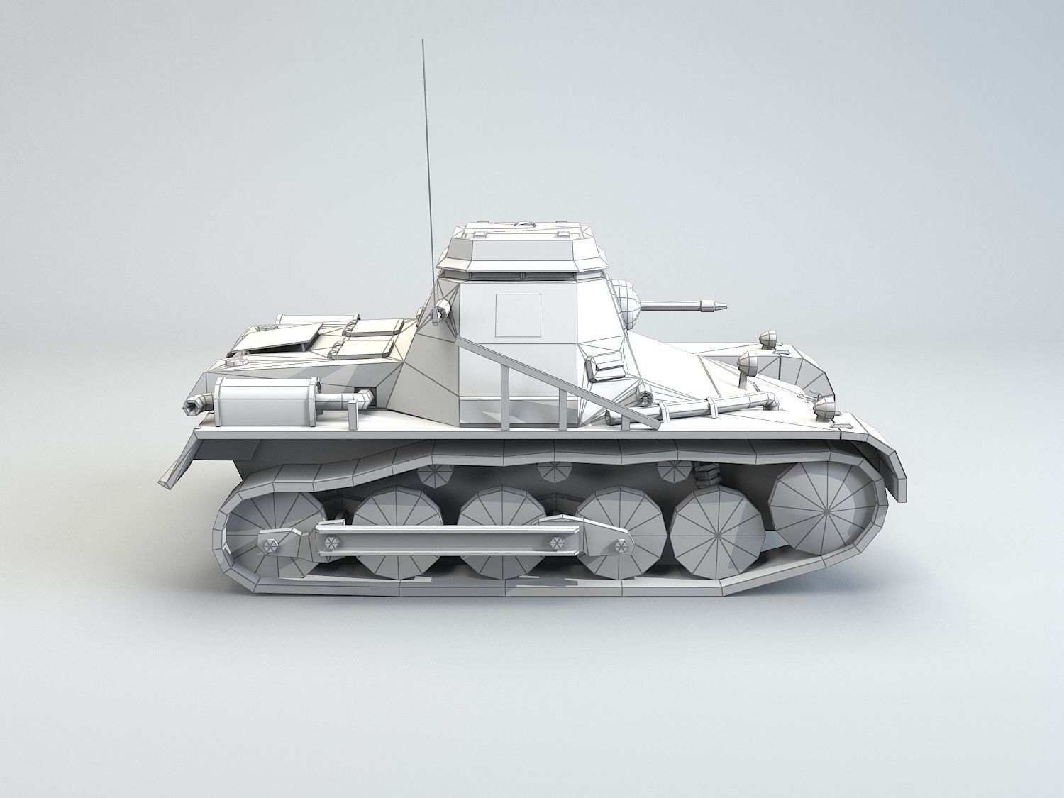 Low Poly  SdKfz 265 Panzerbefehlswagen I A Late Low-poly 3D model_10