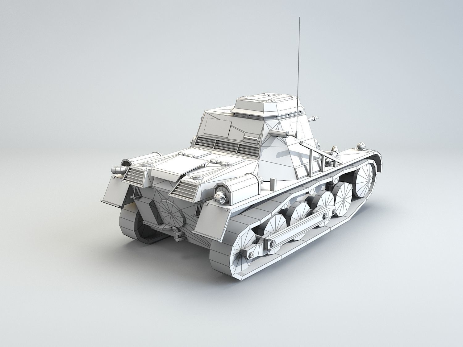 Low Poly  SdKfz 265 Panzerbefehlswagen I A Late Low-poly 3D model_8
