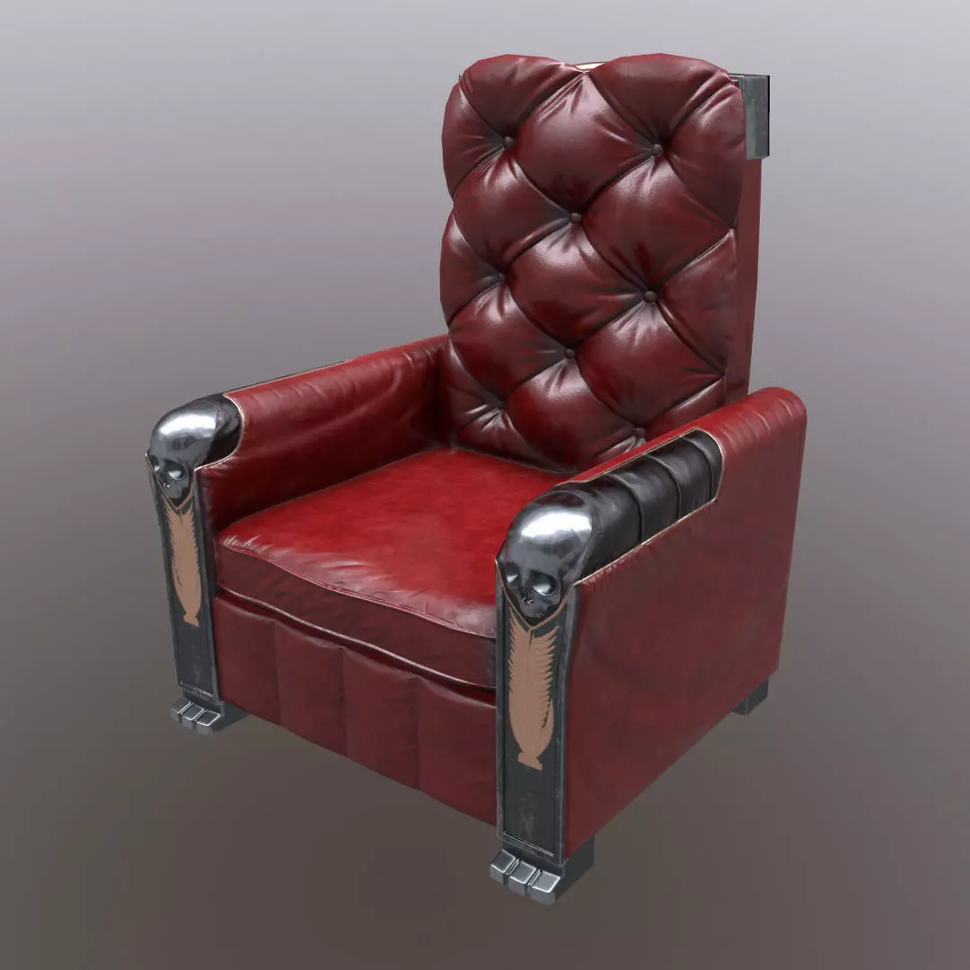chair sofa stylised model Low-poly 3D model_0