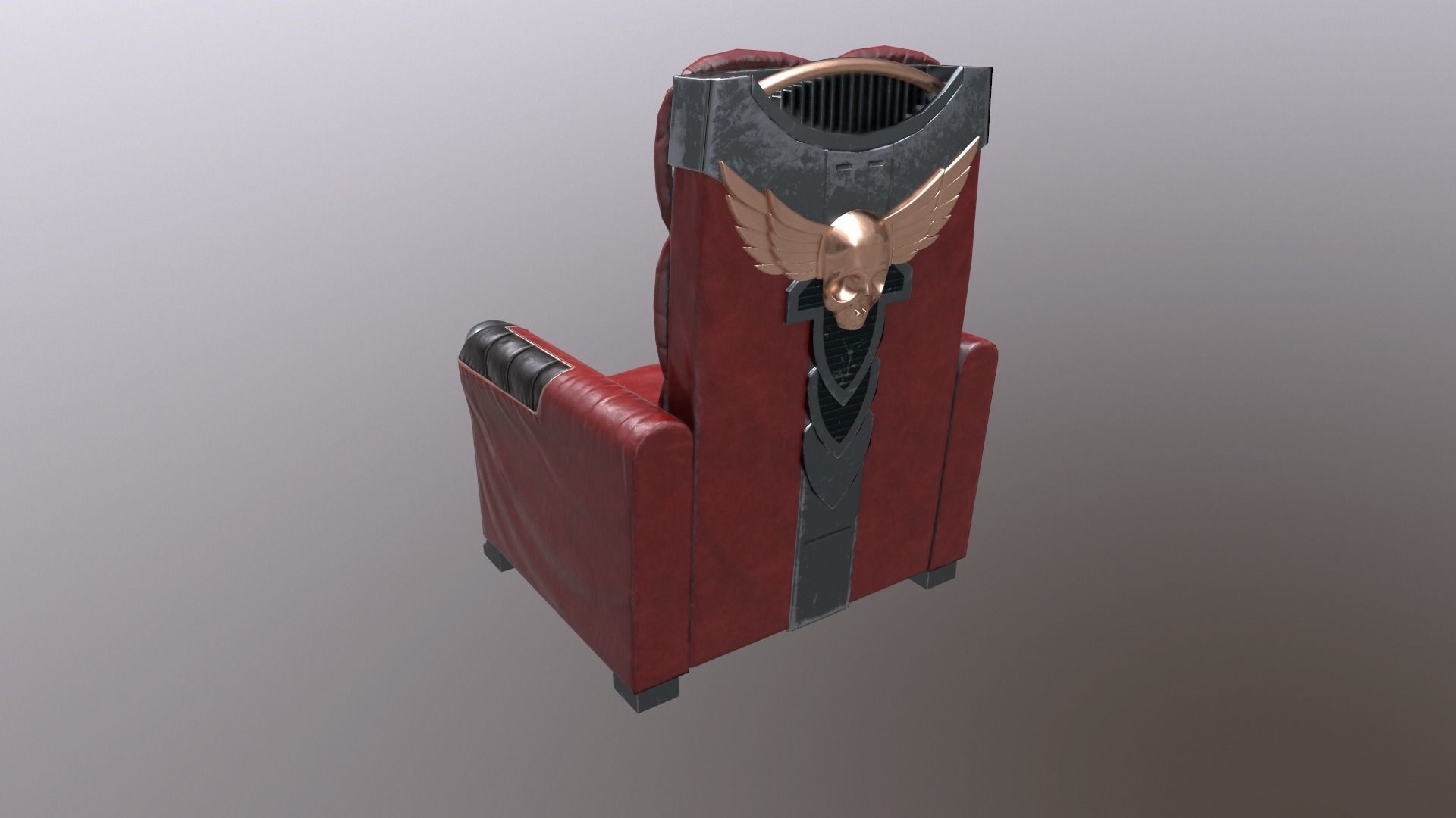 chair sofa stylised model Low-poly 3D model_3