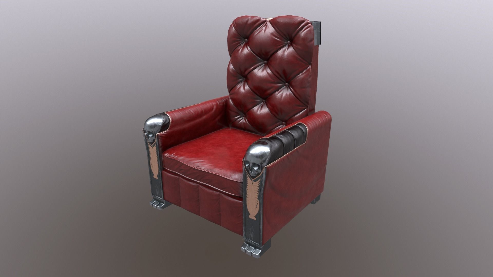 chair sofa stylised model Low-poly 3D model_5