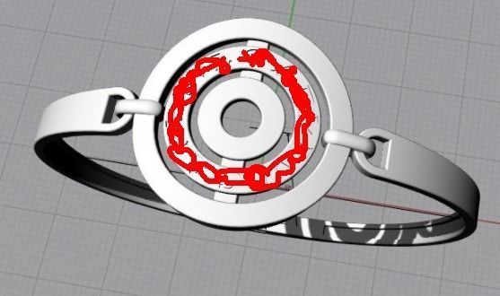 216Bracelet gold plated bracelet with enamel 3D print model_6