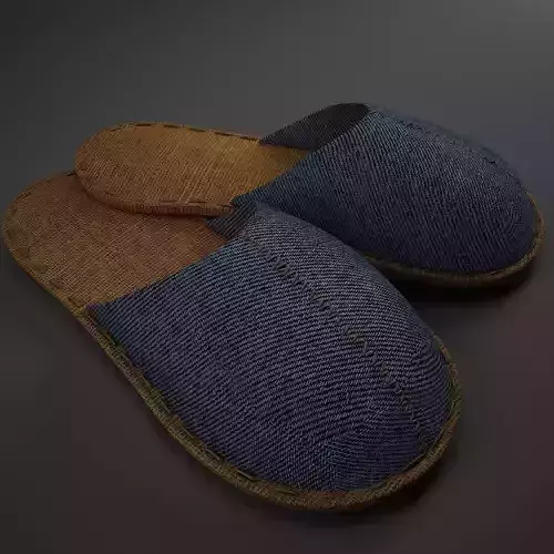 slippers made of denim