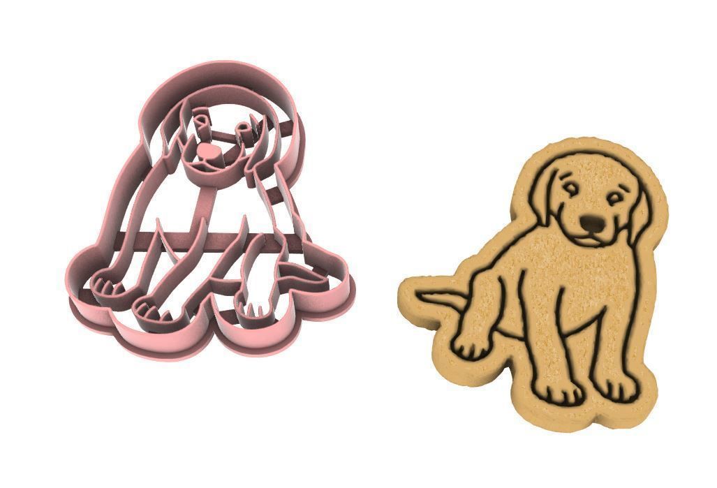 Labrador dog cookie cutter 3D print model_1