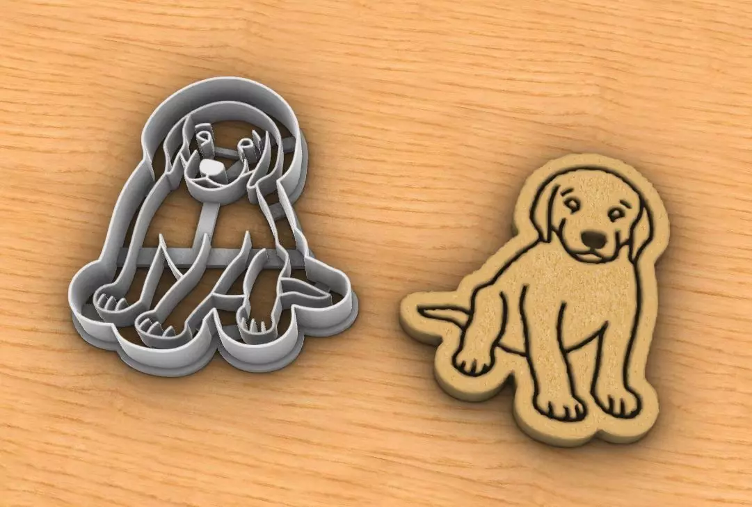 Labrador dog cookie cutter 3D print model_0