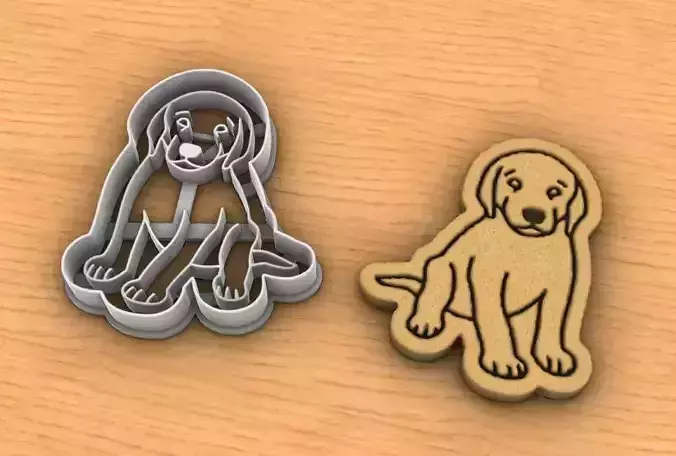 Labrador dog cookie cutter 3D print model