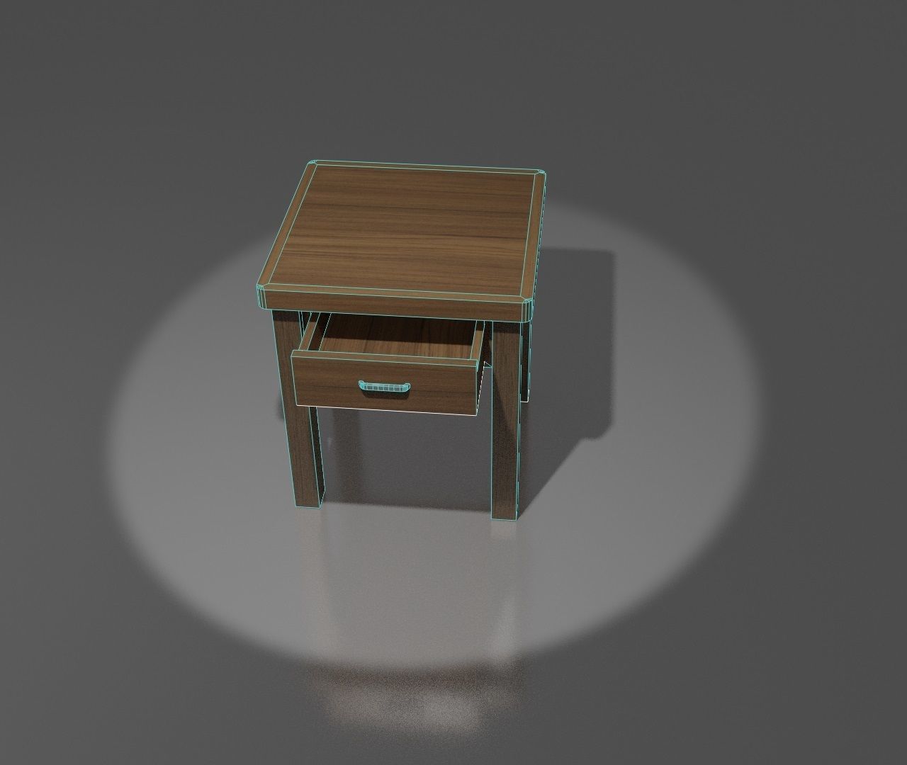 Side Table Low-poly 3D model_4