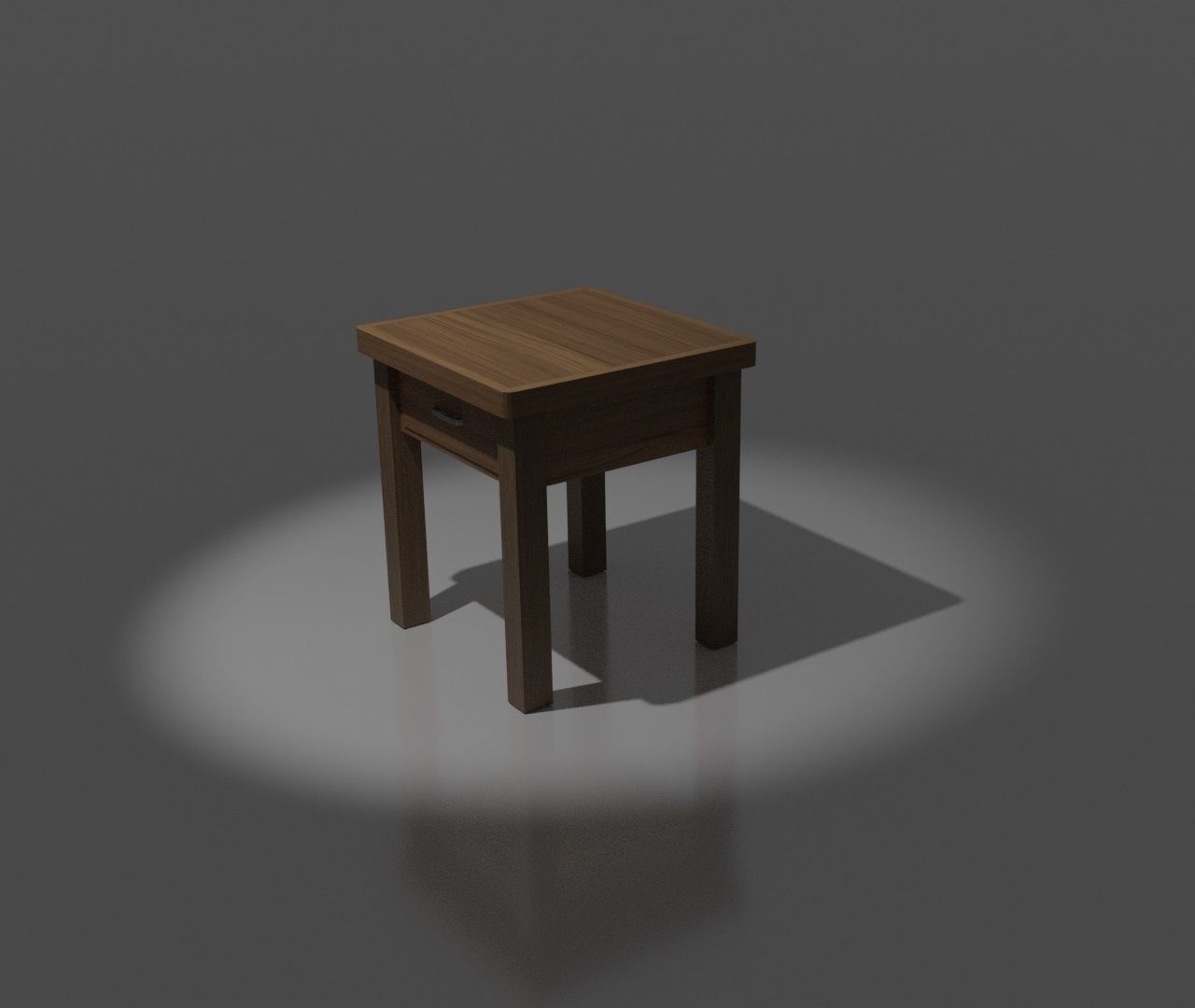 Side Table Low-poly 3D model_1