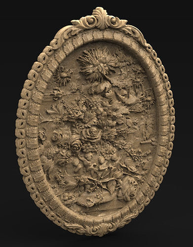 Decorative Frame Flowers 3D Model 3D print model