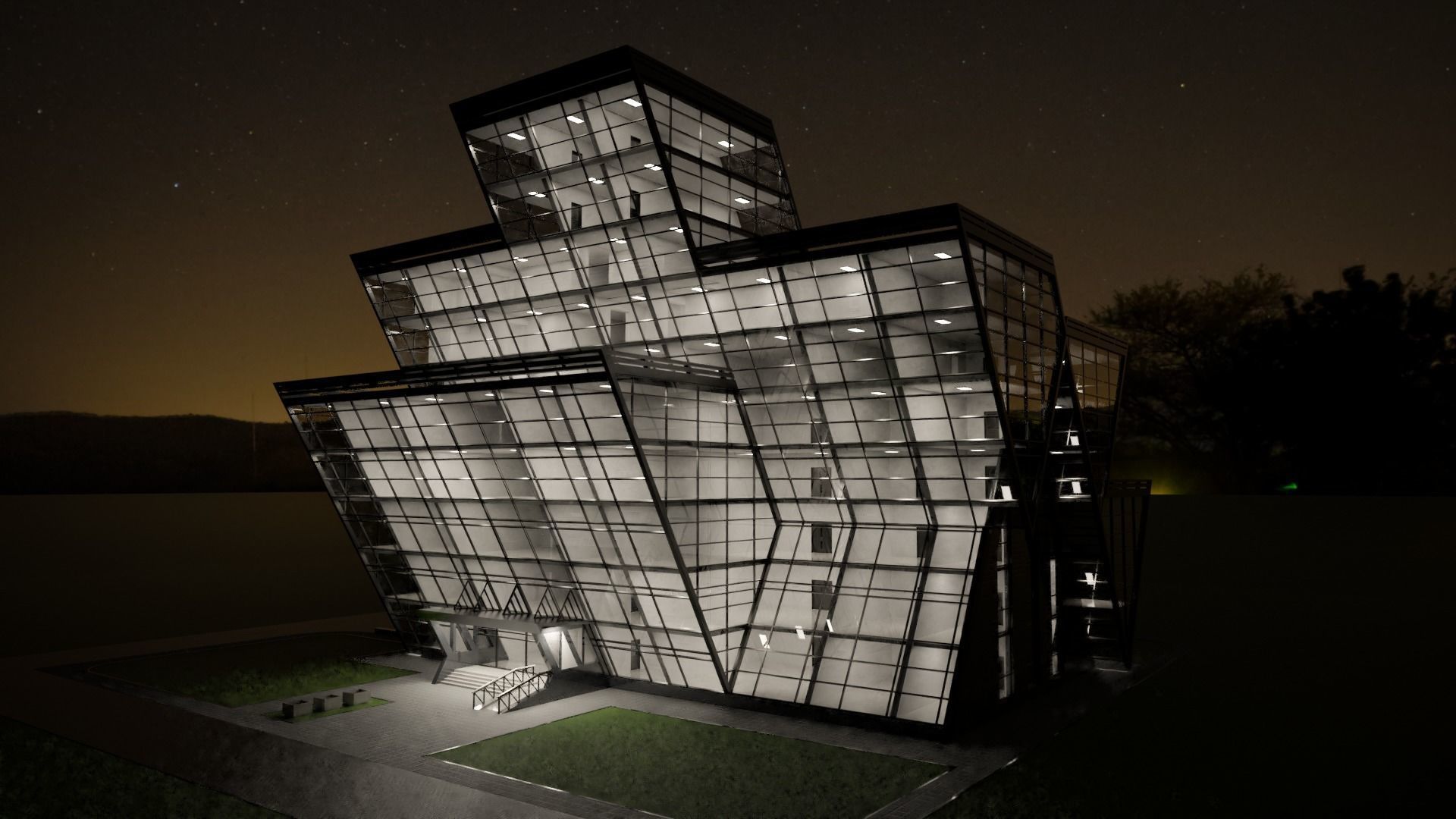 Office building 3D model_4