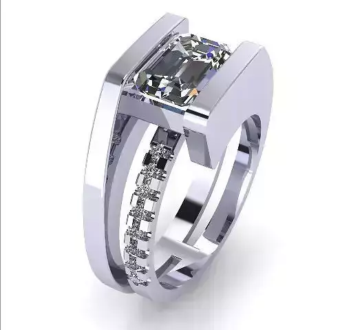 298Rings emerald cut diamond engagement ring