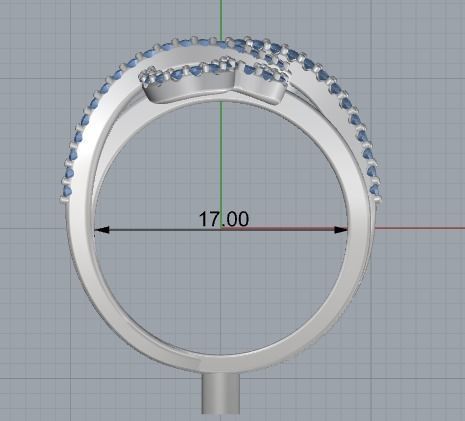 357 Ring two hearts 3D print model_3