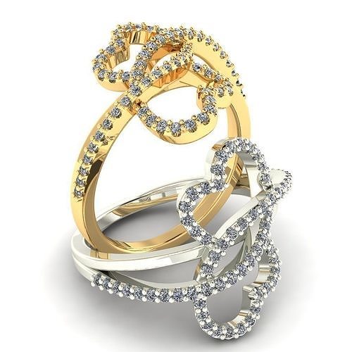 357 Ring two hearts 3D print model