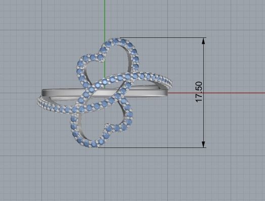 357 Ring two hearts 3D print model_4