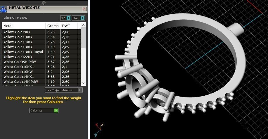 Ring round and oval stones 356 3D print model_5