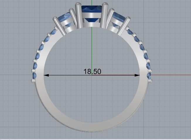Ring round and oval stones 356 3D print model_2