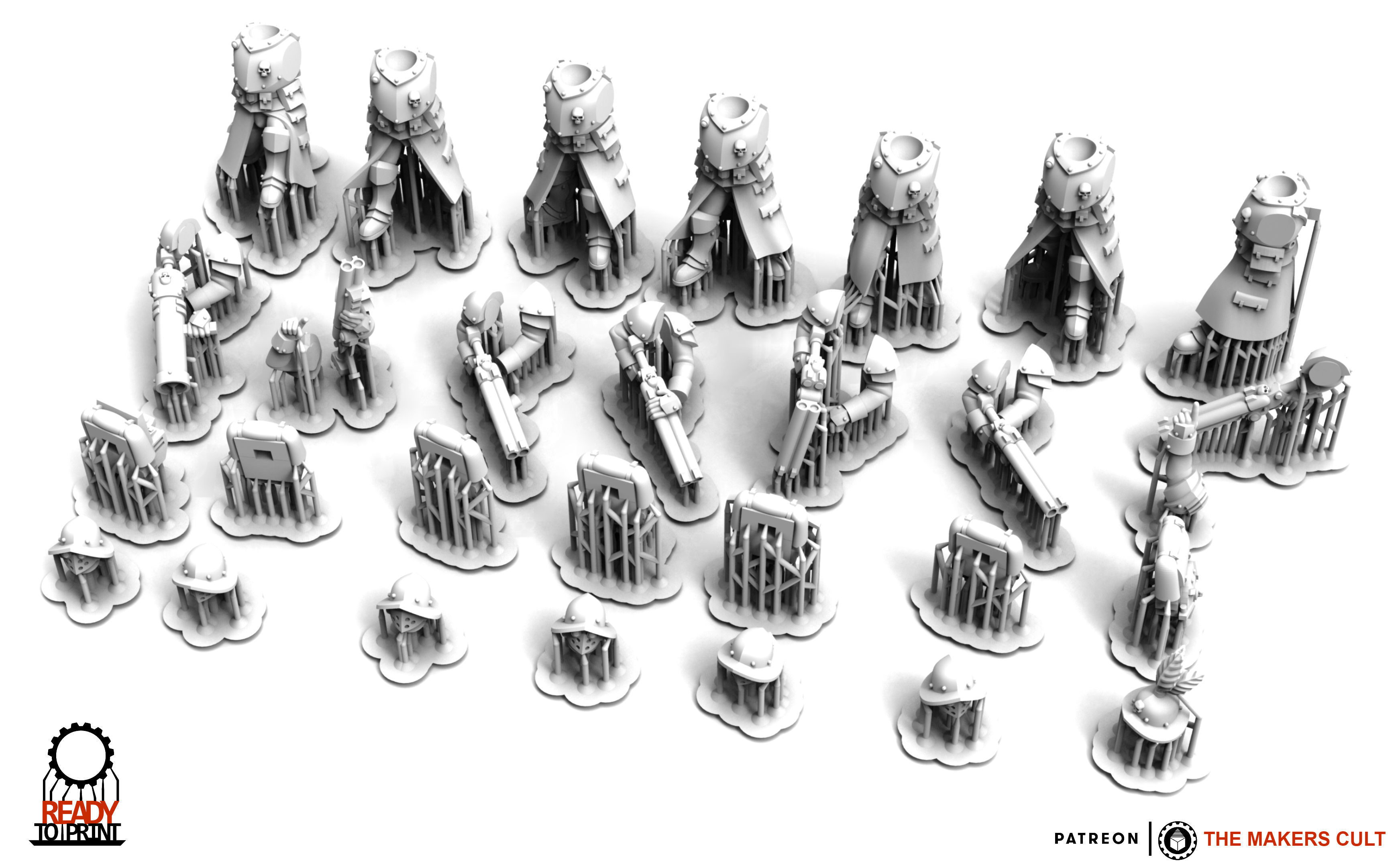 Feudal Guard Engineers 3D print model_2