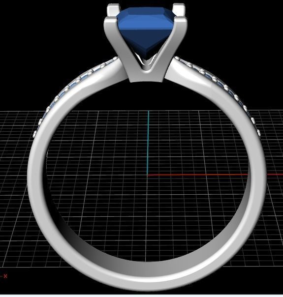 Ring of square stones 386 3D print model_3