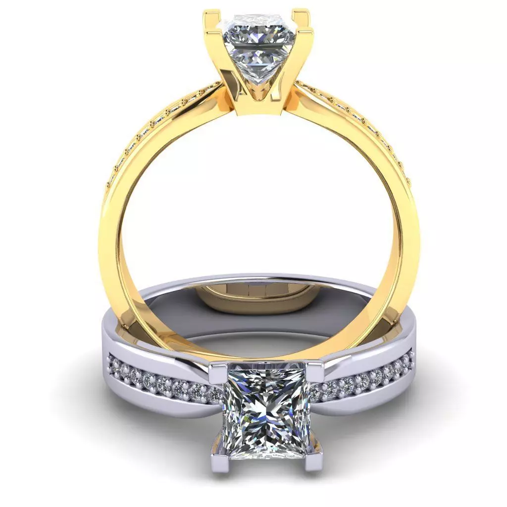 Ring of square stones 386 3D print model_0