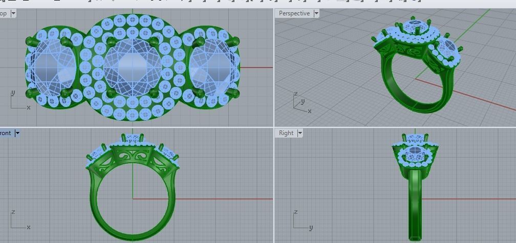 Large ring with lots of stones 371 3D print model_1