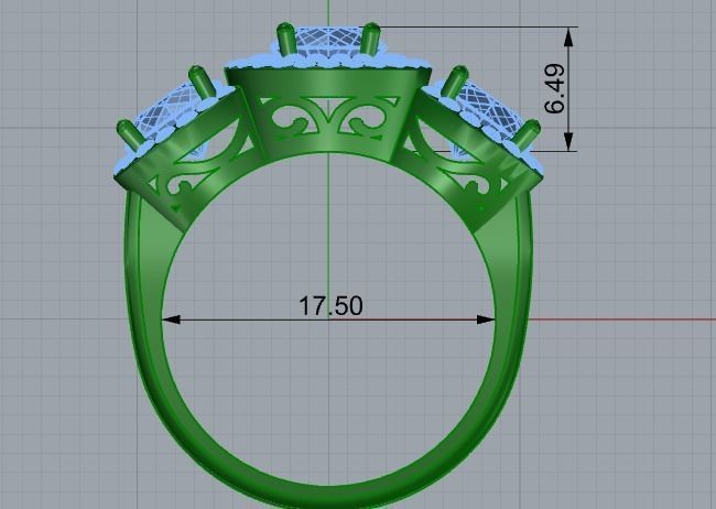 Large ring with lots of stones 371 3D print model_4