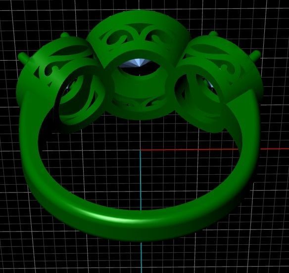 Large ring with lots of stones 371 3D print model_7