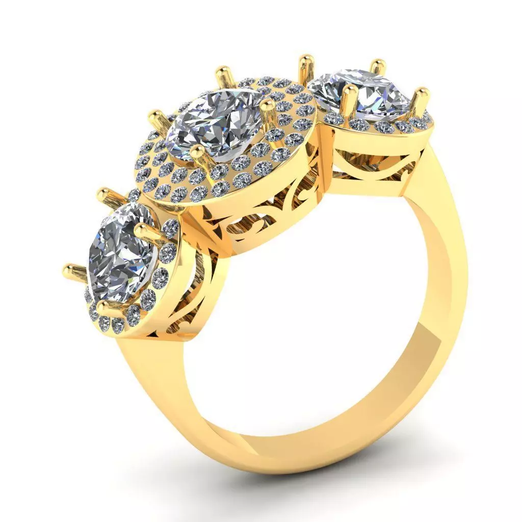 Large ring with lots of stones 371 3D print model_0